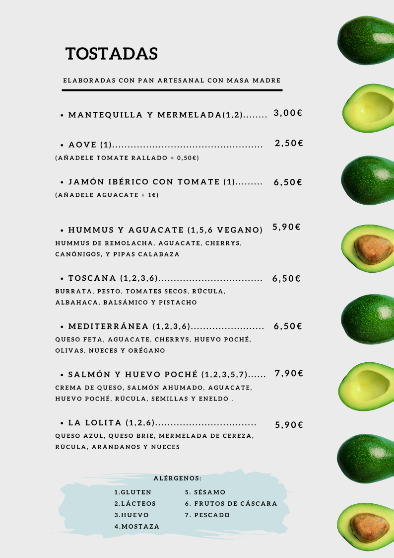 Fika by la mar de dulce menu