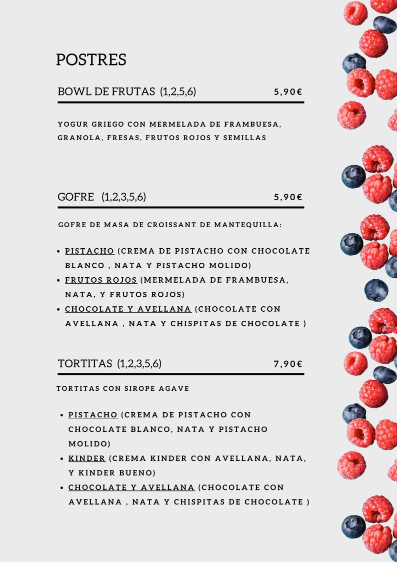 Fika by la mar de dulce Menu 2