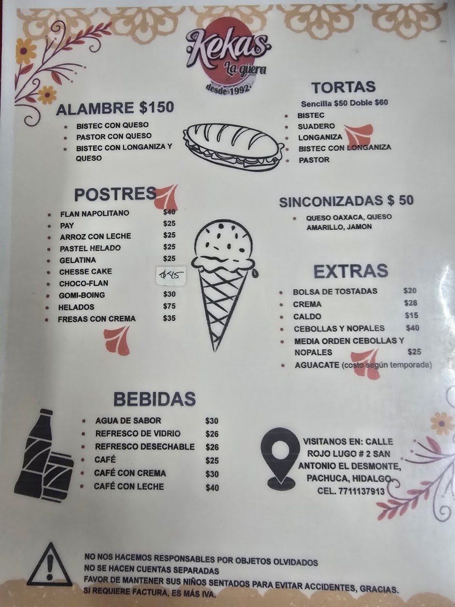 Kekas ‘La Güera’ Menu 2