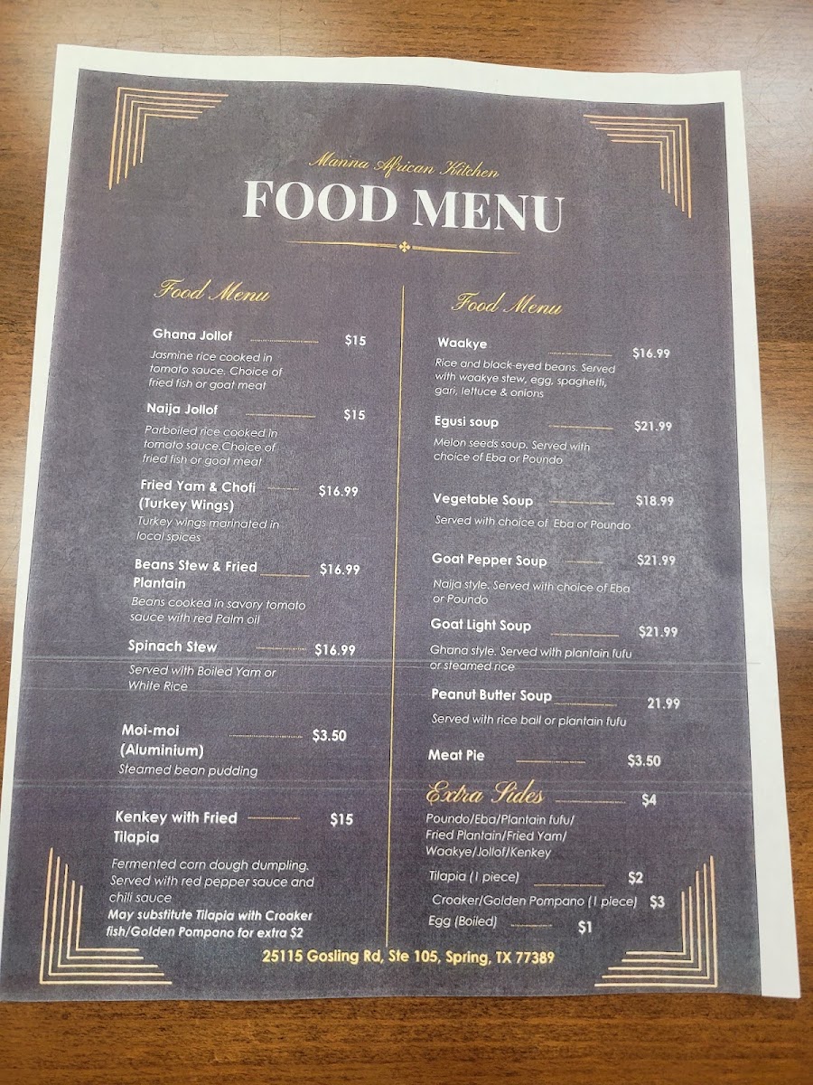 Manna African Kitchen Menu 4