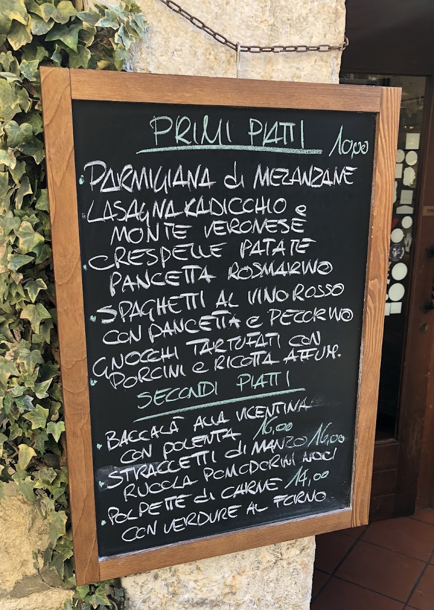 Osteria La Ciacola Cafè Verona menu