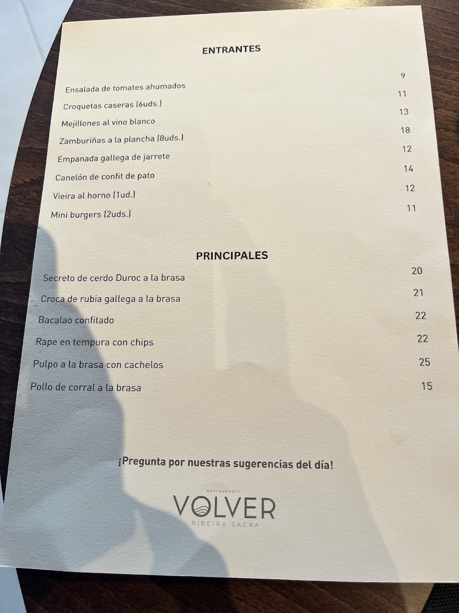 Restaurante VOLVER Menu 3