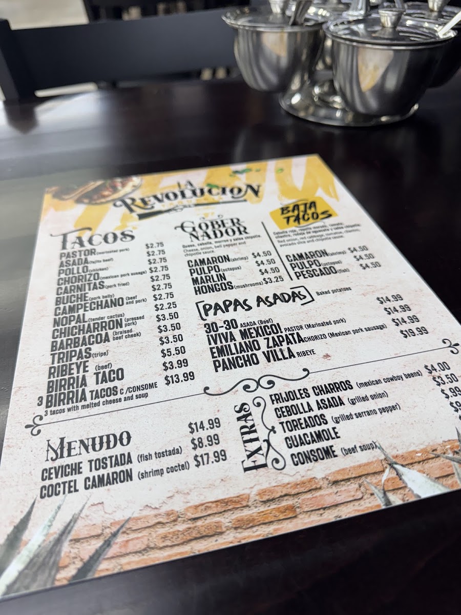 Taqueria La Revolucion Fort Worth Menu 5