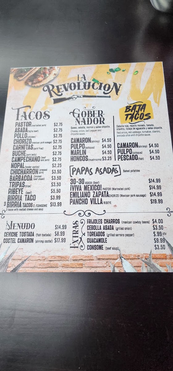 Taqueria La Revolucion Fort Worth Menu 8