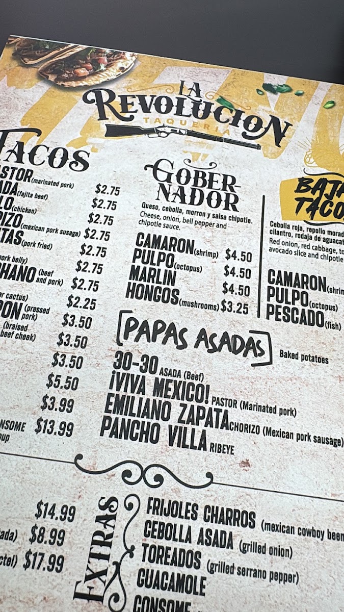 Taqueria La Revolucion Fort Worth Menu 9