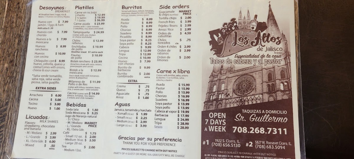 Taqueria Los Altos De Jal Menu 5